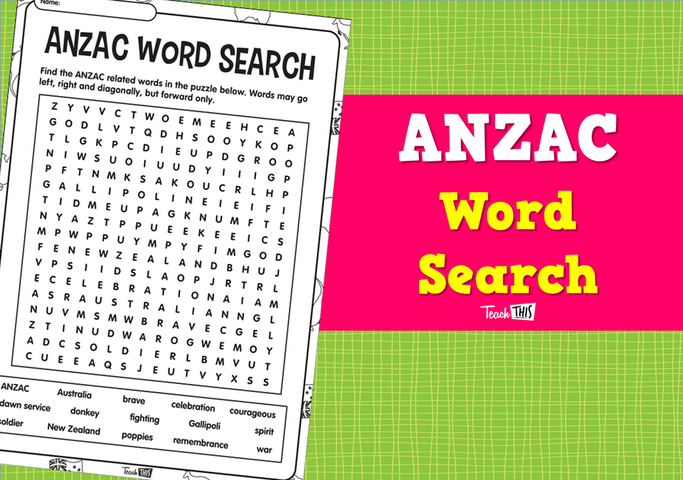 ANZAC Word Search