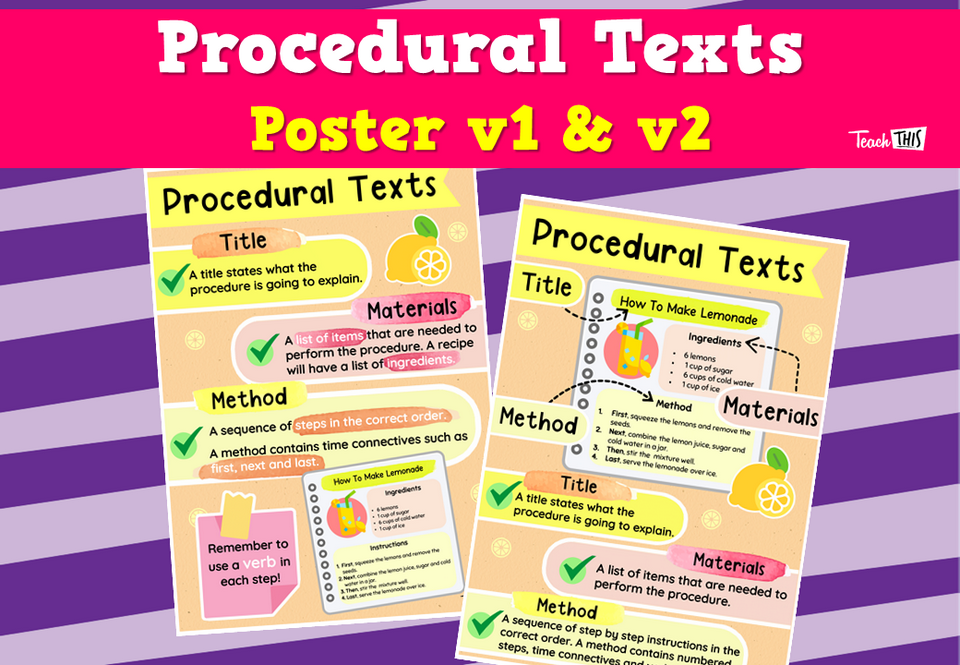 Procedural Texts – Poster v1 & v2