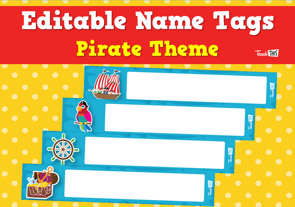 Editable Name Tags - Pirate Theme