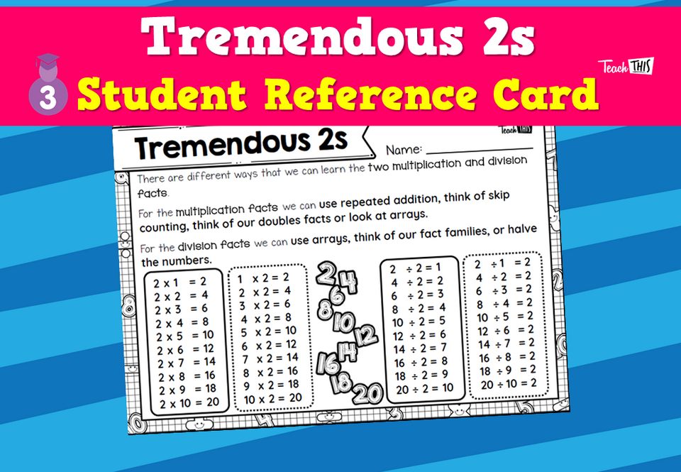 Tremendous Twos - Student Reference Card
