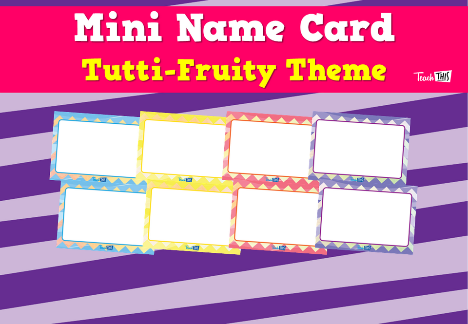 Mini Name Card - Tutti-Fruity Theme