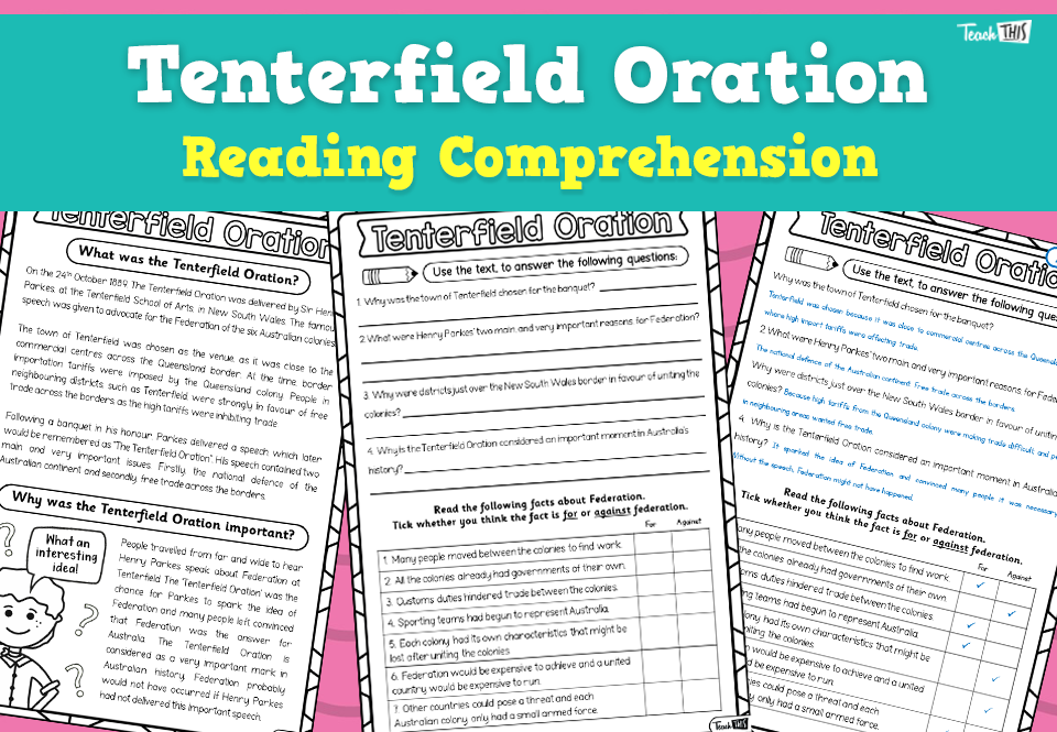 Tenterfield Oration - Reading Comprehension
