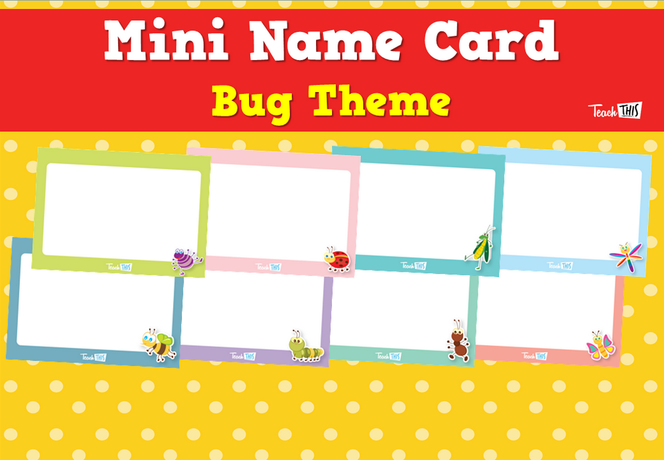 Mini Name Card - Bug Theme