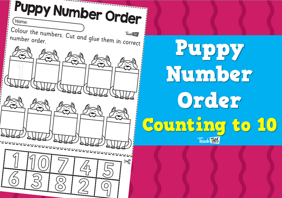 Puppy Number Order - Counting to 10