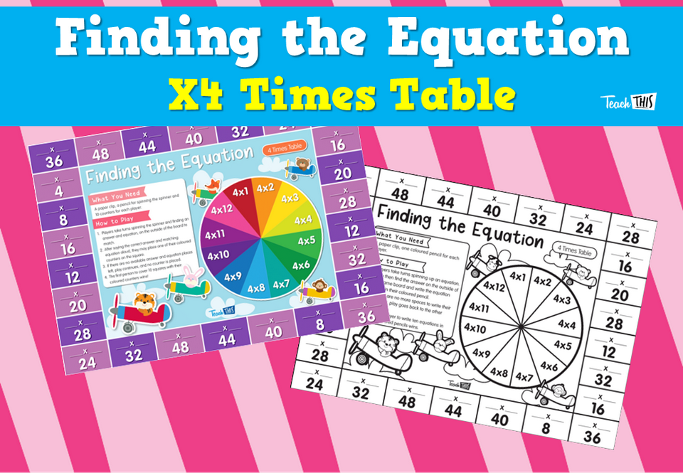 Finding the Equation – X4 Times Table