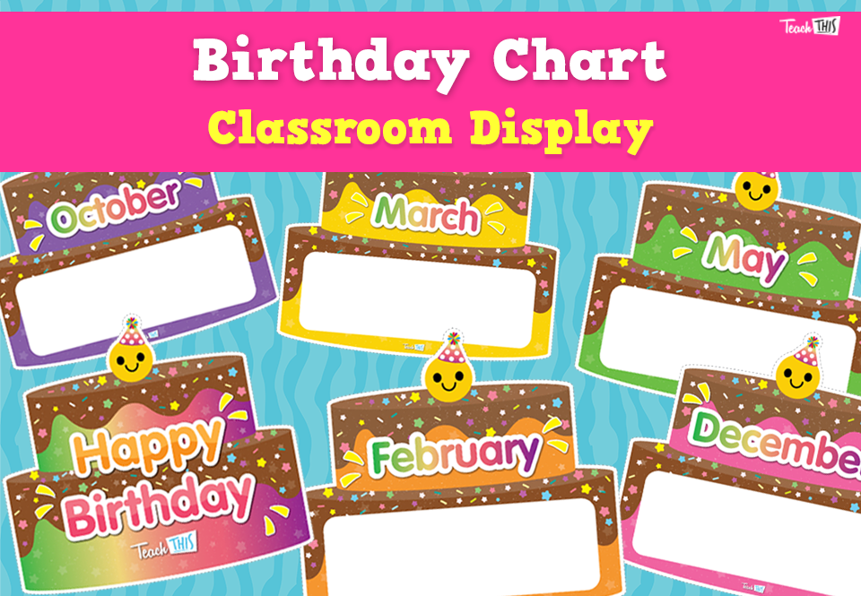 Birthday Chart - Cake Classroom Display