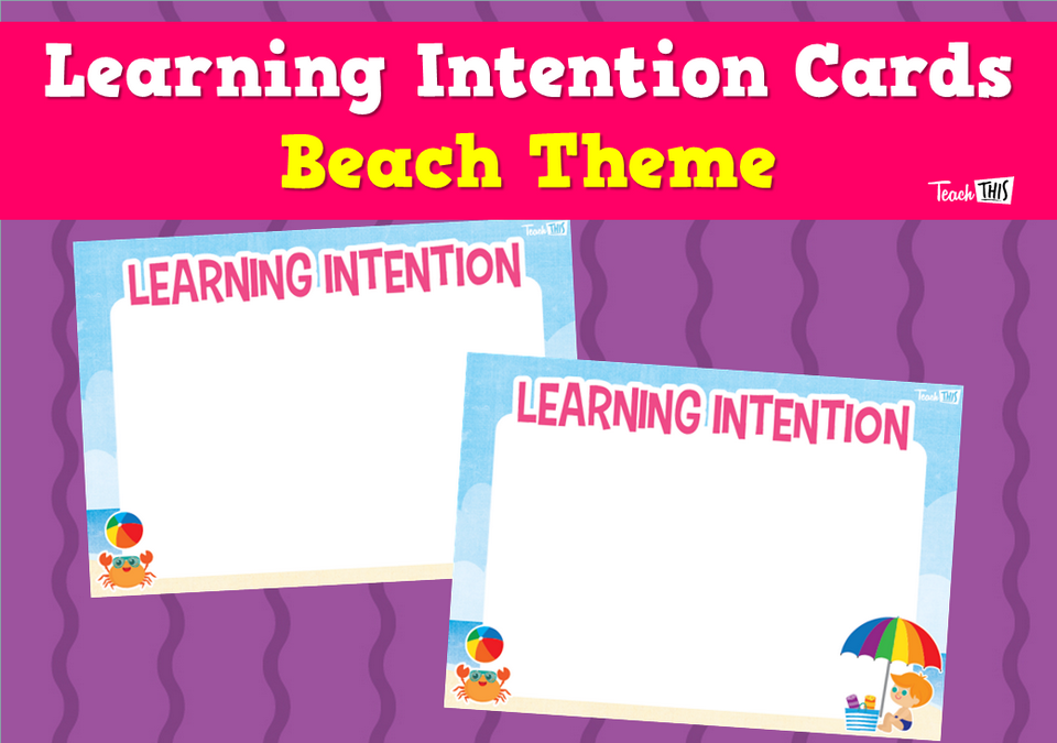 Learning Intention Cards - Beach Theme