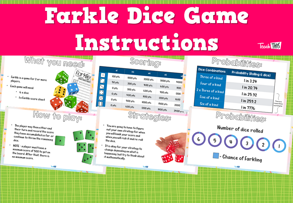 Farkle Dice Game Instructions