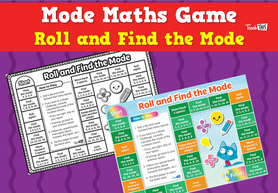Mode Maths Game - Roll and Find the Mode