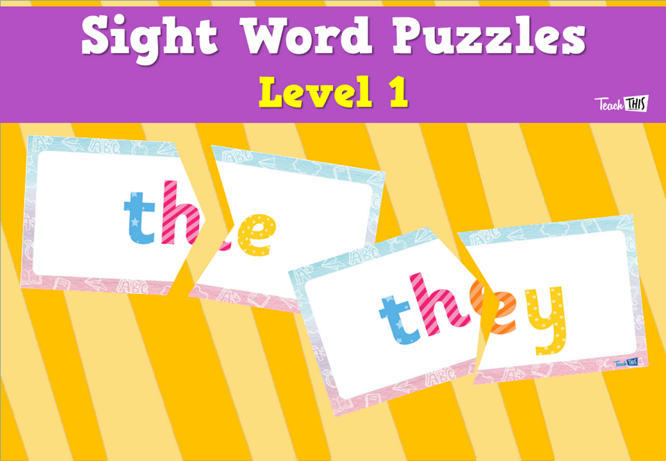 Sight Word Puzzles – Level 1