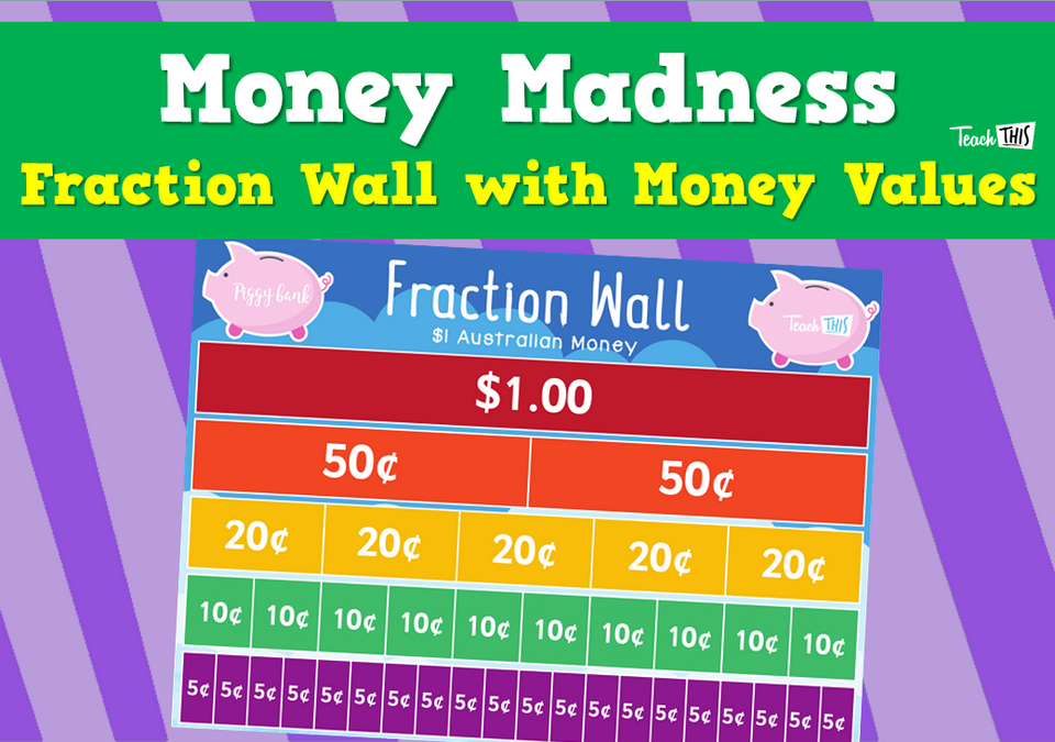 Money Madness Fraction Wall with Money Values