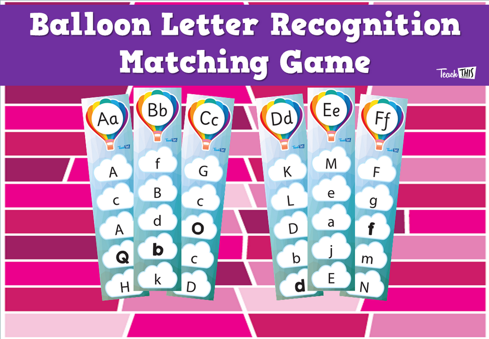 Balloon Letter Recognition Matching Game