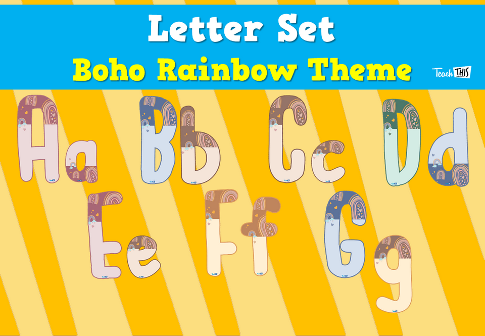 Letter Set - Boho Rainbow Theme
