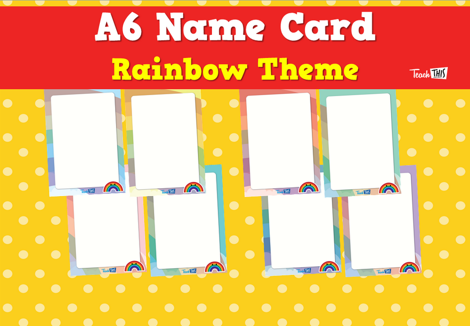 A6 Name Card - Rainbow Theme