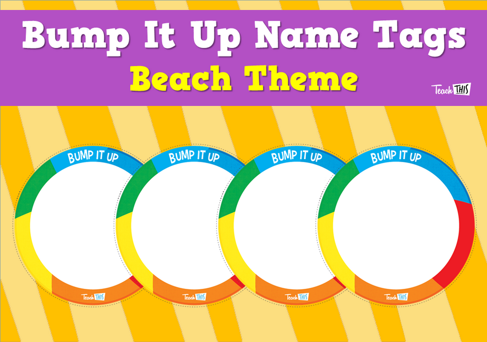 Bump It Up Name Tags - Beach Theme