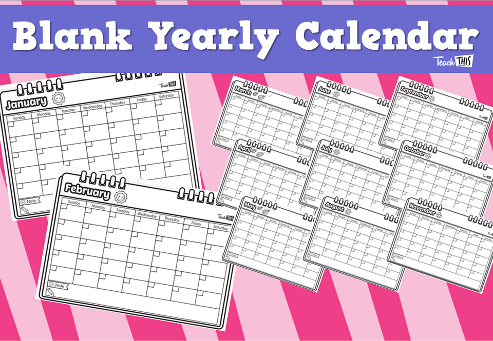 Blank Yearly Calendar