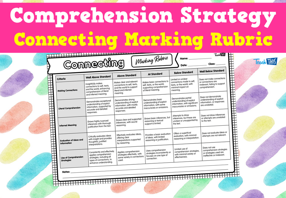 Comprehension Strategy - Connecting - Marking Rubric