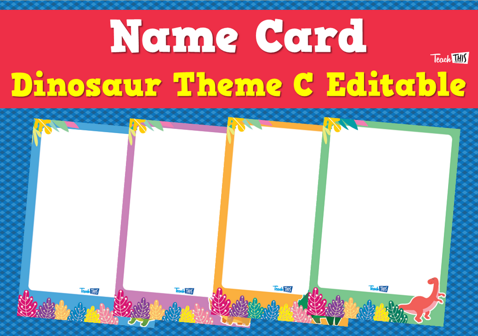 Name Card - Dinosaur Theme C Editable