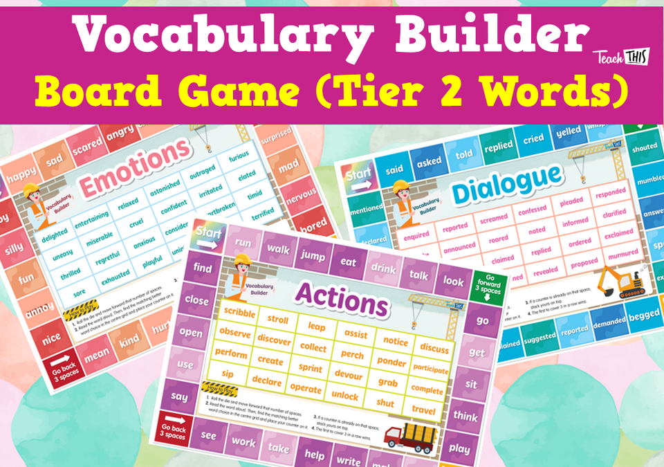 Vocabulary Builder Board Game (Tier 2 Words)