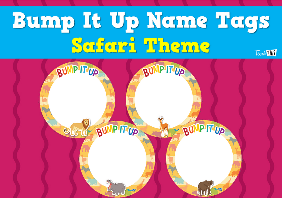 Bump It Up Name Tags - Safari Theme