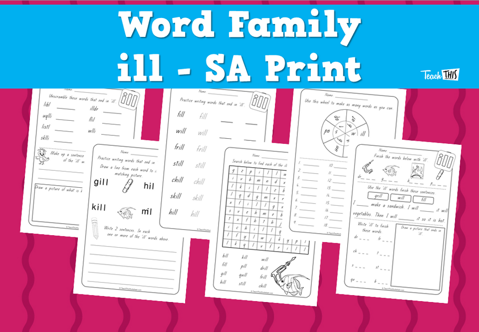 Word Family - ill - SA Print