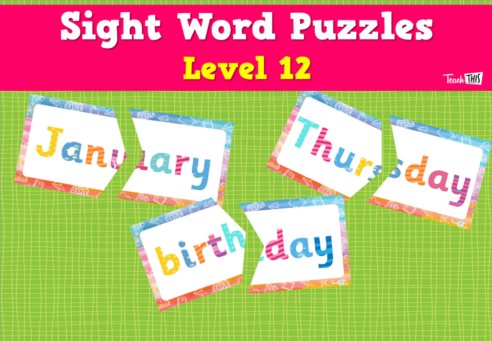 Sight Word Puzzles – Level 12