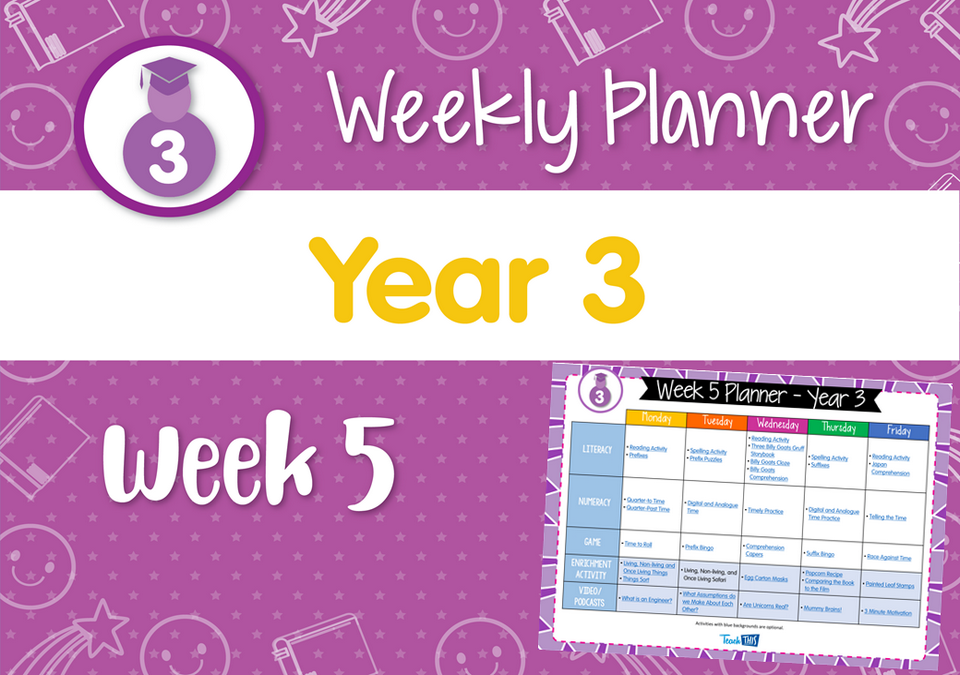 Weekly Planner - Year 3 Week 5