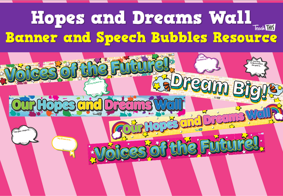 Hopes and Dreams Wall - Banner and Speech Bubbles Resource