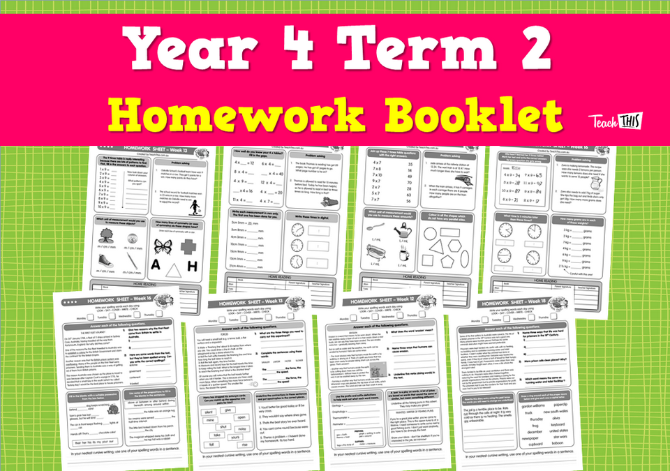 Year 4 Term 2 Homework Booklet