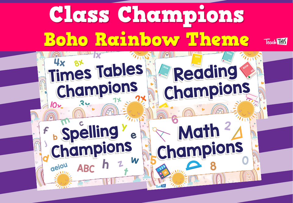 Class Champions - Boho Rainbow Theme