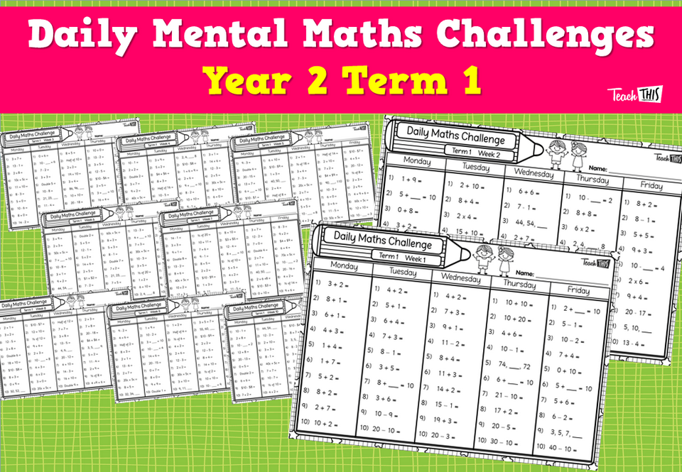 Daily Mental Maths Challenges - Year 2 Term 1