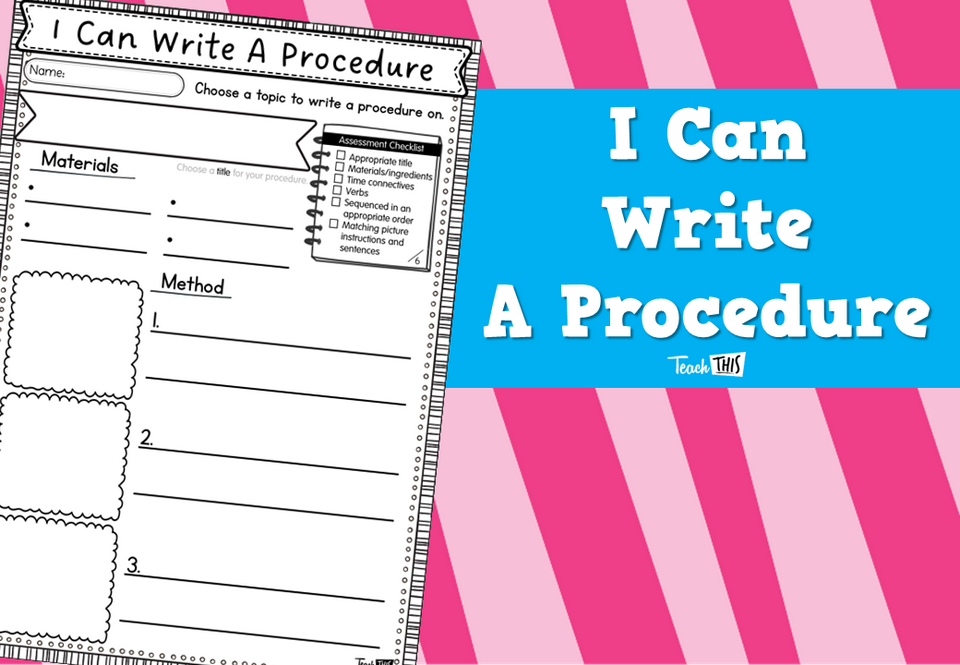 I Can Write A Procedure