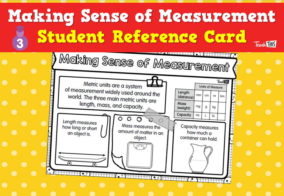 Making Sense of Measurement - Student Reference Card