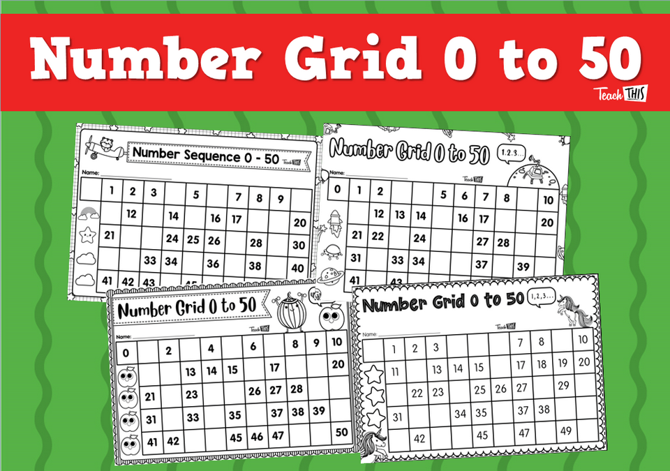 Number Grid 0 to 50