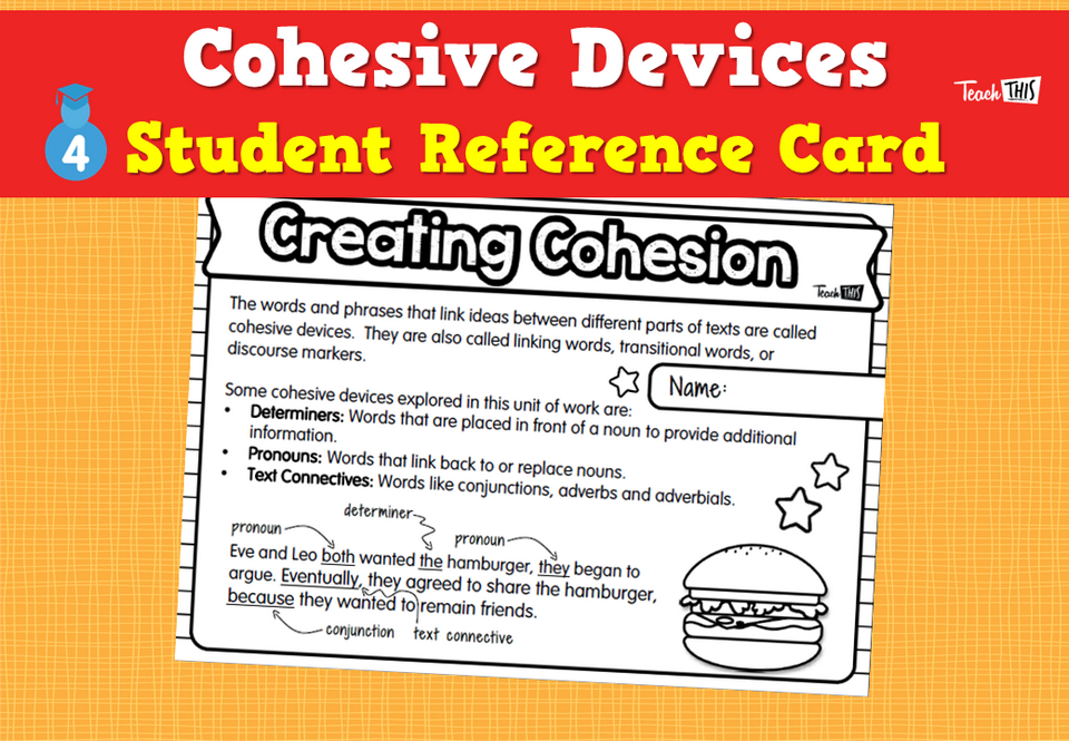 Cohesive Devices - Student Reference Card