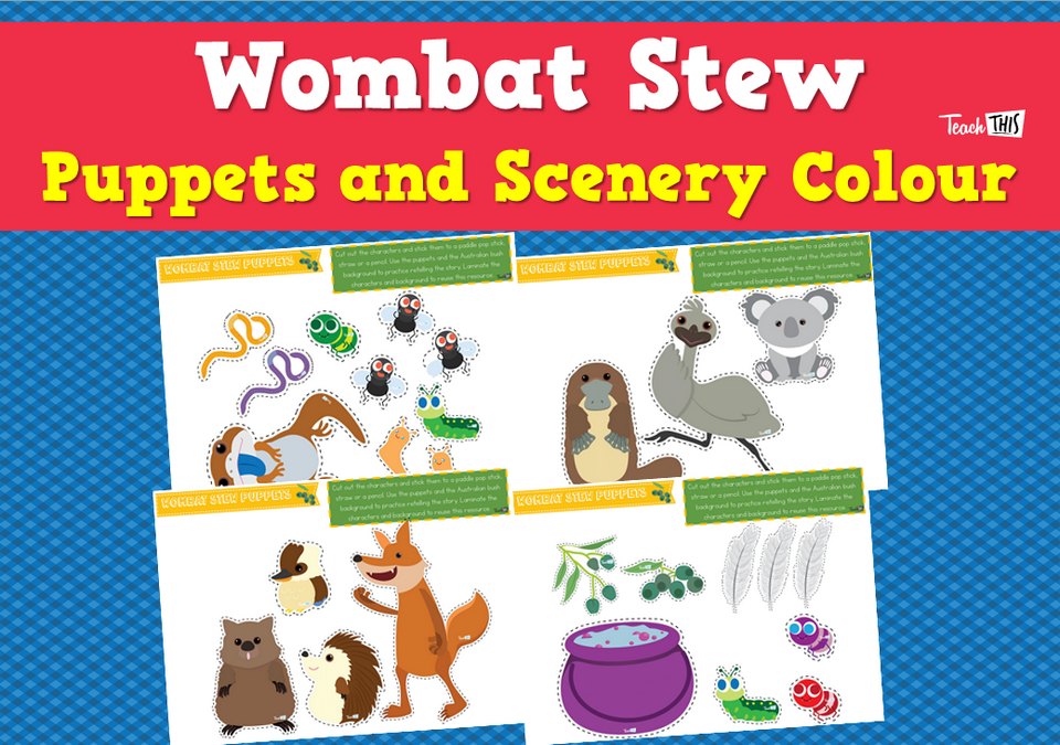 Wombat Stew - Puppets and Scenery Colour