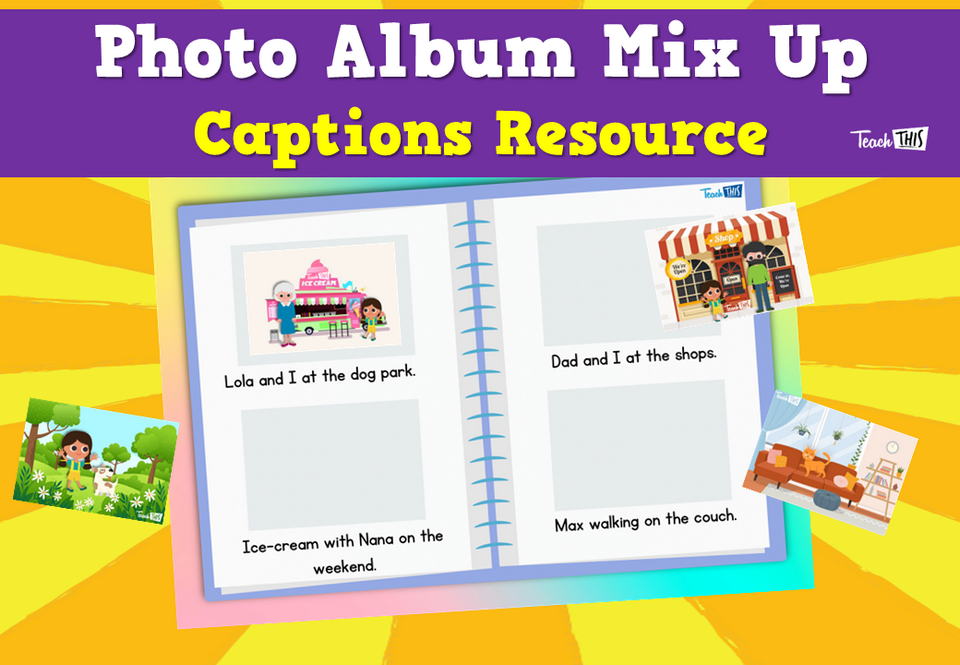 Photo Album Mix Up - Captions Resource