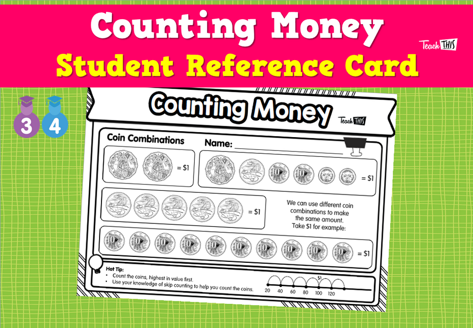 Counting Money & Making Change - Student Reference Card