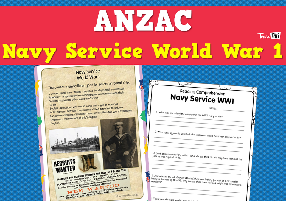 ANZAC Navy Service World War 1