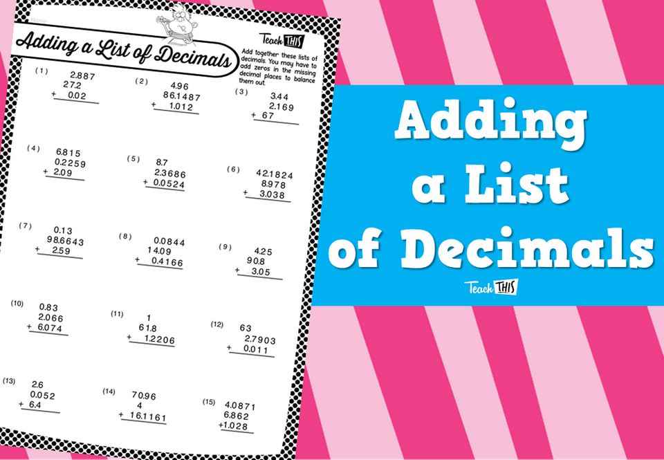 Adding a List of Decimals