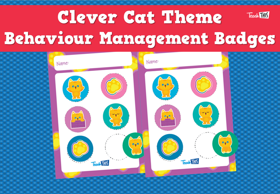 Clever Cat Theme Behaviour Management Badges
