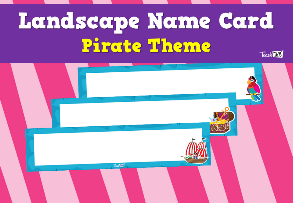 Landscape Name Card - Pirate Theme