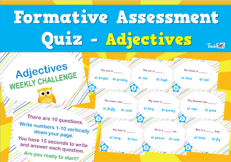 Formative Assessment Quiz - Adjectives