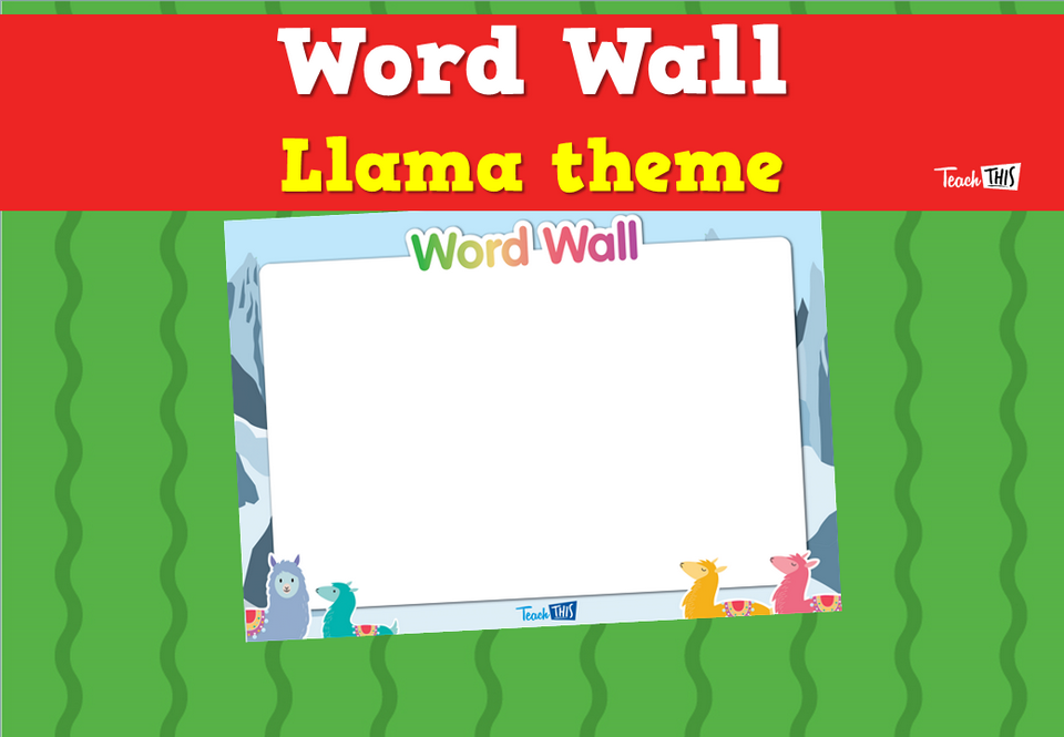 Word Wall - Llama Theme