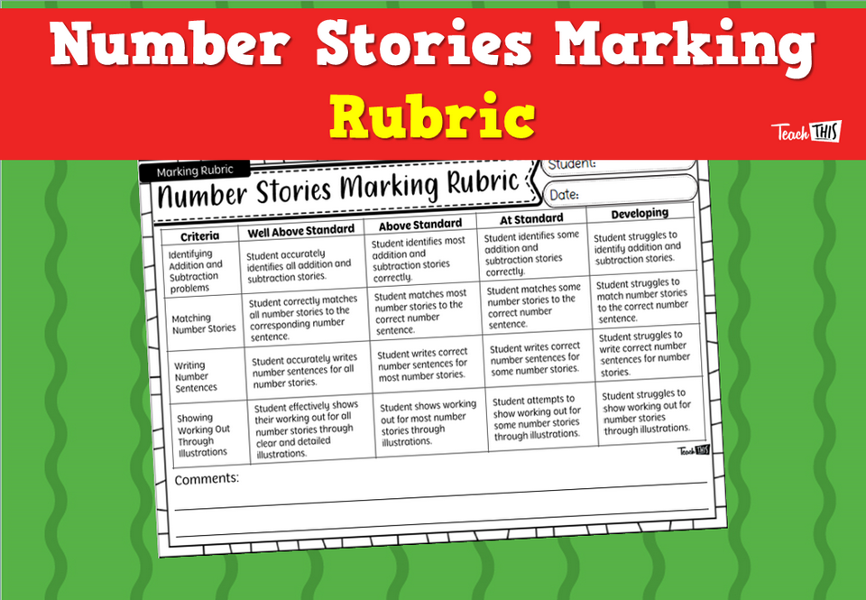 Number Stories Marking Rubric