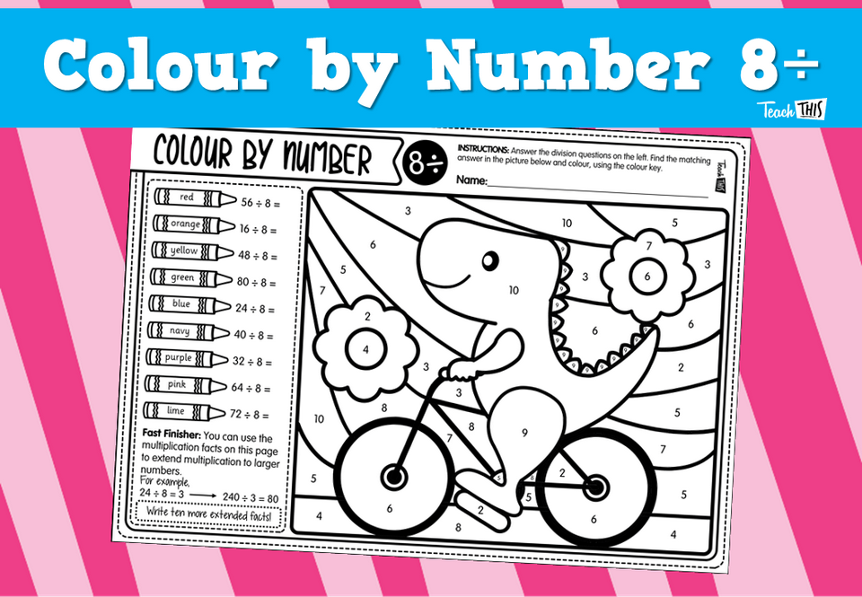 Colour by Number- 8÷