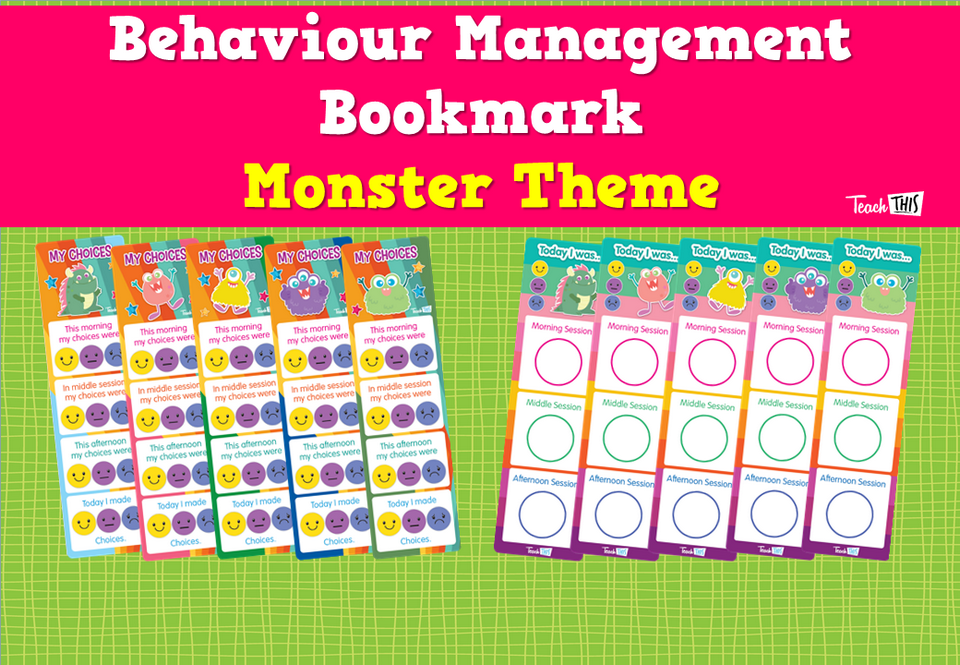 Behaviour Management Bookmark - Monster Theme