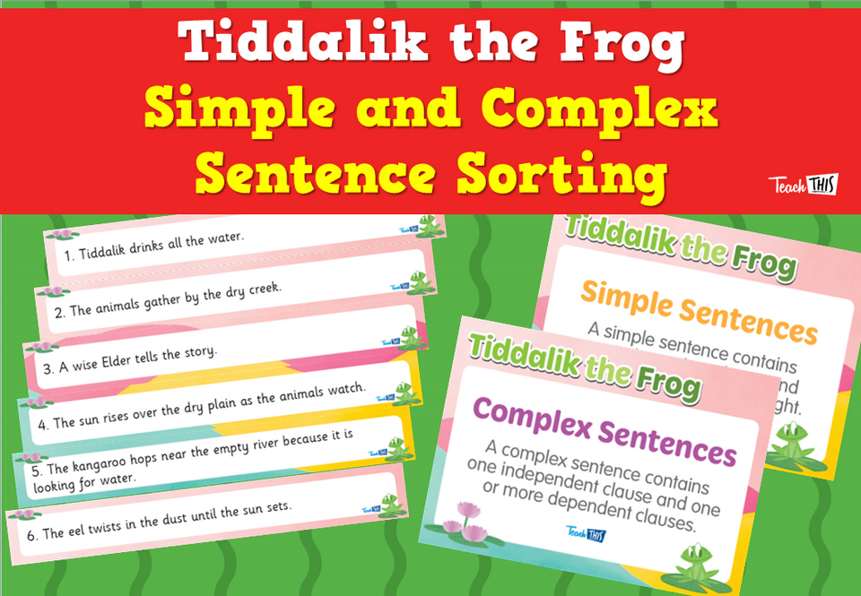 Tiddalik the Frog - Simple and Complex Sentence Sorting