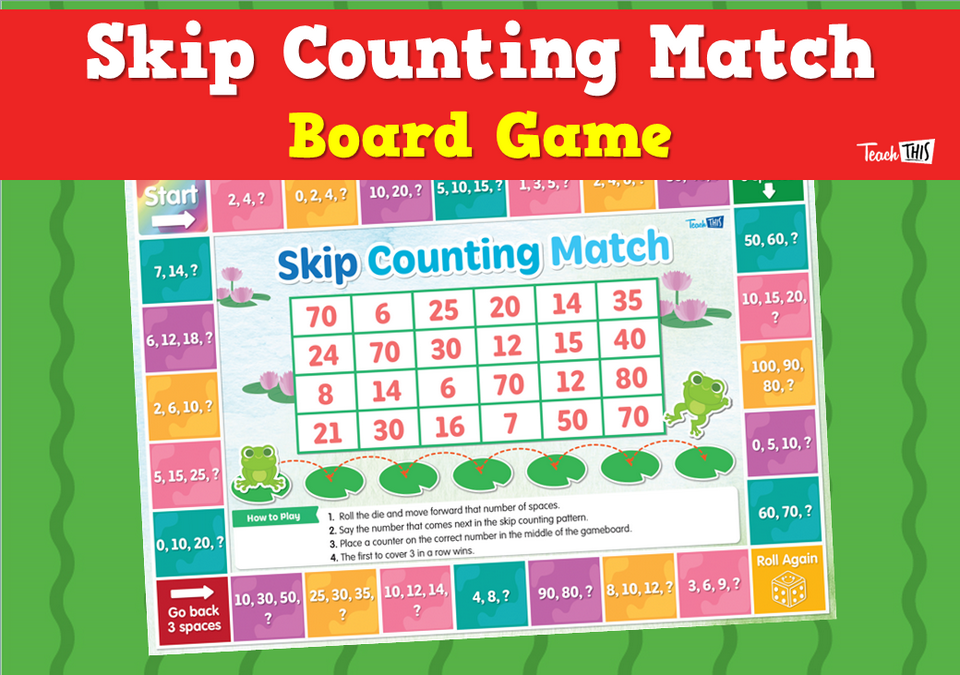 Skip Counting Match - Board Game