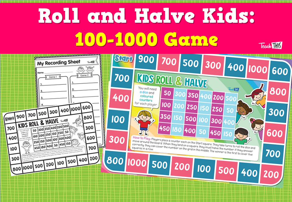 Roll and Halve Kids: 100-1000 Game